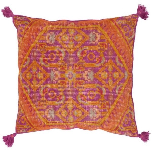 Zahra by Surya Down Fill Pillow Bright Purple/Burnt Orange/Bright Red 30 x 30 Zp003-3030d - All