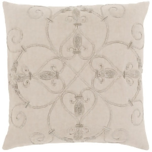 Pauline by Surya Down Fill Pillow Beige/Silver 20 x 20 Pn003-2020d - All
