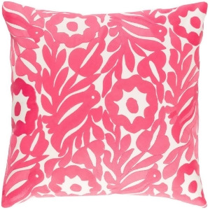Pallavi by Surya Poly Fill Pillow Cream/Bright Pink 18 x 18 Plv003-1818p - All
