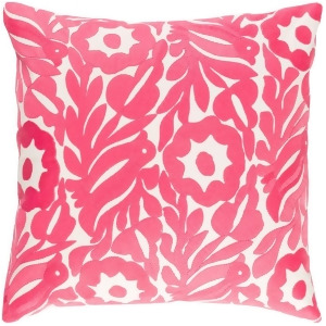 Pallavi by Surya Poly Fill Pillow Cream/Bright Pink 22 x 22 Plv003-2222p - All