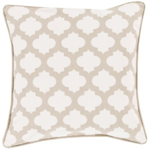 Moroccan Printed Lattice by Surya Pillow White/Taupe 20 x 20 Mpl007-2020p - All