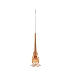 Wac Lighting Lucia 1Lt Pendant Gold Fluted Mouth Blown Chrome Qp943-gl-ch - All