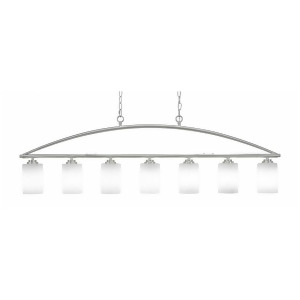 Toltec Lighting Marquise 7-Lt Bar In Br Nickel 4 White Muslin 2437-Bn-310 - All