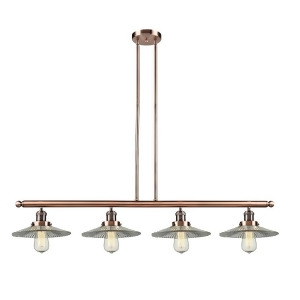 Innovations 4 Light Halophane Island Light in Antique Copper 214-Ac-g2 - All