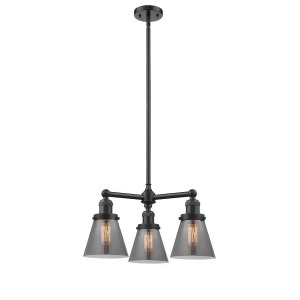 Innovations 3 Light Small Cone Chandelier in Oiled Rubbed Bronze 207-Ob-g63 - All