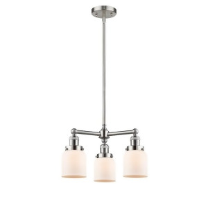 Innovations 3 Light Small Bell Chandelier in Brushed Satin Nickel 207-Sn-g51 - All