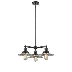 Innovations 3 Light Halophane Chandelier in Oiled Rubbed Bronze 207-Ob-g2 - All