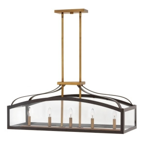 Hinkley Lighting 5 Light Clarendon Linear Chandelier Bronze 3416Bz - All