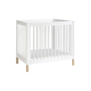 Babyletto Gelato 2-in-1 Convertible Mini Crib and Toddler Bed - White/Washed Natural