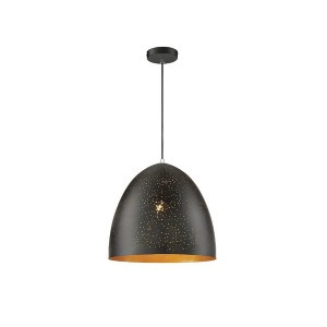 Savoy House Graham 1 Light Pendant in Black with Gold Leaf 7-800-1-126 - All