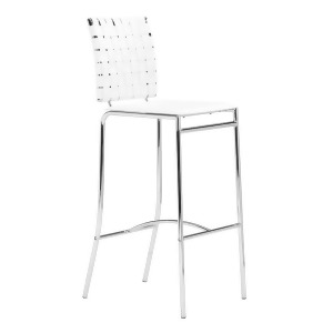 Zuo Modern Criss Cross Bar Chairs Set of 2 White 333071 - All