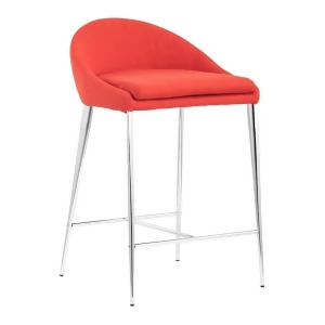 Zuo Modern Reykjavik Counter Chairs Set of 2 Tangerine 300333 - All
