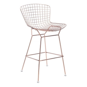 Zuo Modern Wire Bar Chairs Set of 2 Rose Gold 100362 - All