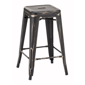 Zuo Modern Marius Counter Stools Set of 2 Antique Black Gold 106112 - All