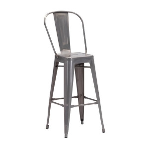 Zuo Modern Elio Bar Chairs Set of 2 Gunmetal 106120 - All