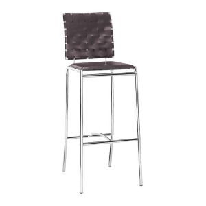 Zuo Modern Criss Cross Bar Chairs Set of 2 Espresso 333070 - All