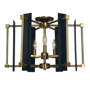 Framburg 5-Light Louvre Flush/Semi Flush Antique Brass/Black 4803Ab-mblack - All