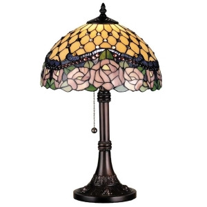 Meyda Lighting 19.5'H Jeweled Rose Table Lamp Beige Purple Bapa 59 Nawr 82304 - All