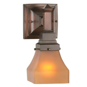 Meyda Lighting 5'W Bungalow Frosted Amber Wall Sconce Amber Etch 50357 - All