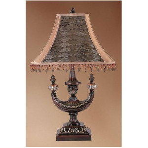 Meyda Lighting 29'H Alhambra Oblong Desk Lamp Mocha-Rosewood/Gold 69333 - All