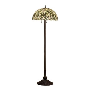 Meyda Lighting 63'H Sweet Pea Floor Lamp Beige Bapa Green 48623 - All