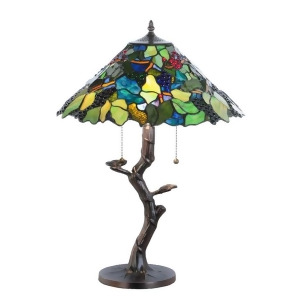 Meyda Lighting 25'H Tiffany Grape Harvest Apple Tree Table Lamp 138583 - All