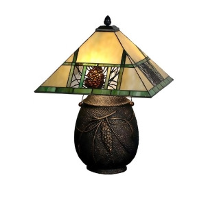 Meyda Lighting 19.5'H Pinecone Ridge Table Lamp Beige Amber Zasdy 59 67850 - All