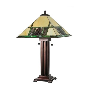 Meyda Lighting 24'H Pinecone Ridge Table Lamp Beige Amber Zasdy 59 67851 - All