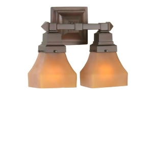 Meyda Lighting 13'W Bungalow Frosted Amber 2 Lt Wall Sconce Amber Etch 50361 - All