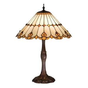 Meyda Lighting 28.5'H Nouveau Cone Table Lamp Beige Hag Amber 17582 - All