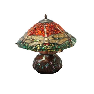 Meyda Lighting 16.5'H Dragonfly Polished Jasper Table Lamp 138101 - All