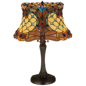 Meyda Lighting 22.5'H Tiffany Hanginghead Dragonfly Table Lamp 130762 - All