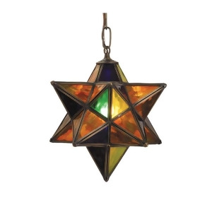 Meyda Lighting 12'W Moravian Star Pendant Green Amber Red Vac Dk 72849 - All