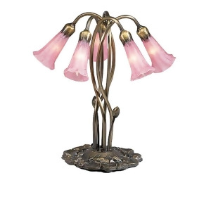 Meyda Lighting 16.5'H Pink Pond Lily 5 Lt Accent Lamp 15925 - All