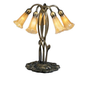 Meyda Lighting 16.5'H Amber Pond Lily 5 Lt Accent Lamp 14931 - All