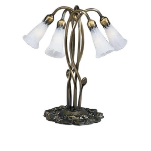 Meyda Lighting 16.5'H White Pond Lily 5 Lt Accent Lamp 16545 - All