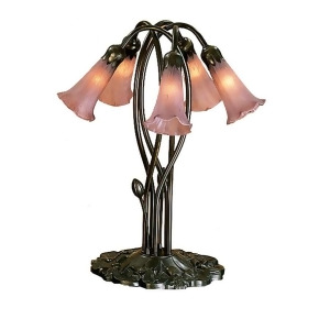 Meyda Lighting 16.5'H Cranberry Pond Lily 5 Lt Accent Lamp 15127 - All