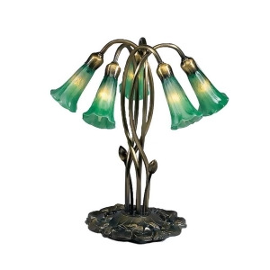 Meyda Lighting 16.5'H Green Pond Lily 5 Lt Accent Lamp 15386 - All