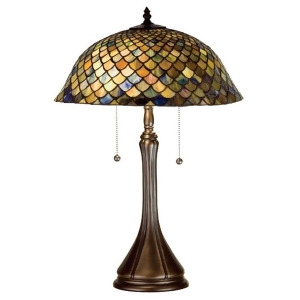 Meyda Lighting 23'H Tiffany Fishscale Table Lamp Green/Blue 28369 - All