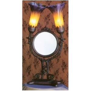 Meyda Lighting 17'H Amber/Purple Pond Lily Cherub Mirror Accent Lamp Ap 22108 - All