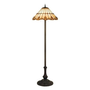 Meyda Lighting 63'H Nouveau Cone Floor Lamp Beige Hag Amber 17577 - All