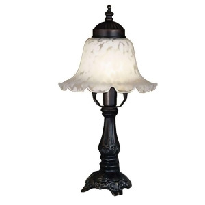 Meyda Lighting 12.5'H Bell White Alabaster Swirl Accent Lamp White 16977 - All