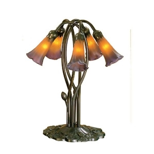 Meyda Lighting 16.5'H Amber/Purple Pond Lily 5 Lt Accent Lamp 14962 - All