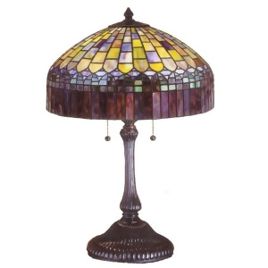 Meyda Lighting 24'H Tiffany Candice Table Lamp Green/Blue Pbag 26322 - All