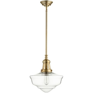 Quorum 15' Schoolhouse Pendant in Aged Brass /Clear 801-15-80 - All