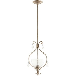 Quorum Ansley 1 Light 12' Pendant Aged Silver Leaf 3814-60 - All