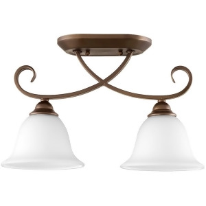 Quorum Celesta 2 Light 7' Ceiling Mount Oiled Bronze/Satin Opal 3253-2-186 - All