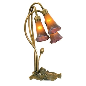 Meyda Lighting 16'H Amber/Purple Pond Lily 3 Lt Accent Lamp 13674 - All