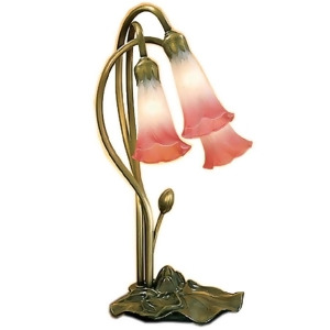 Meyda Lighting 16'H Pink/White Pond Lily 3 Lt Accent Lamp 14813 - All