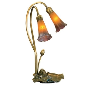 Meyda Lighting 16'H Amber/Purple Pond Lily 2 Lt Accent Lamp 13008 - All
